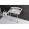 Kingston Brass 30 Carrara Marble Console Sink with Brass Legs, Marble WhitePolished Nickel LMS30MBSQ6 - alternate 3